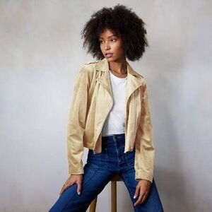 LC Lauren Conrad Suede Moto Jacket - Berkshire Lace L